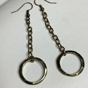 Antique Brass & Chain Earrings.